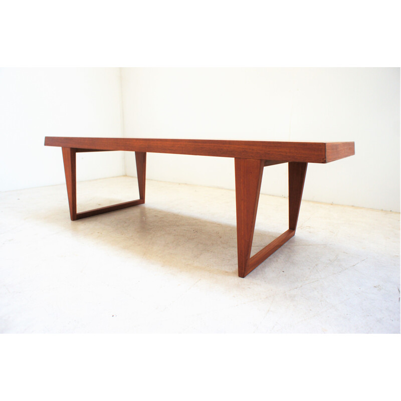 Scandinavian vintage teak coffee table by Illum Wikkelso, Denmark 1960