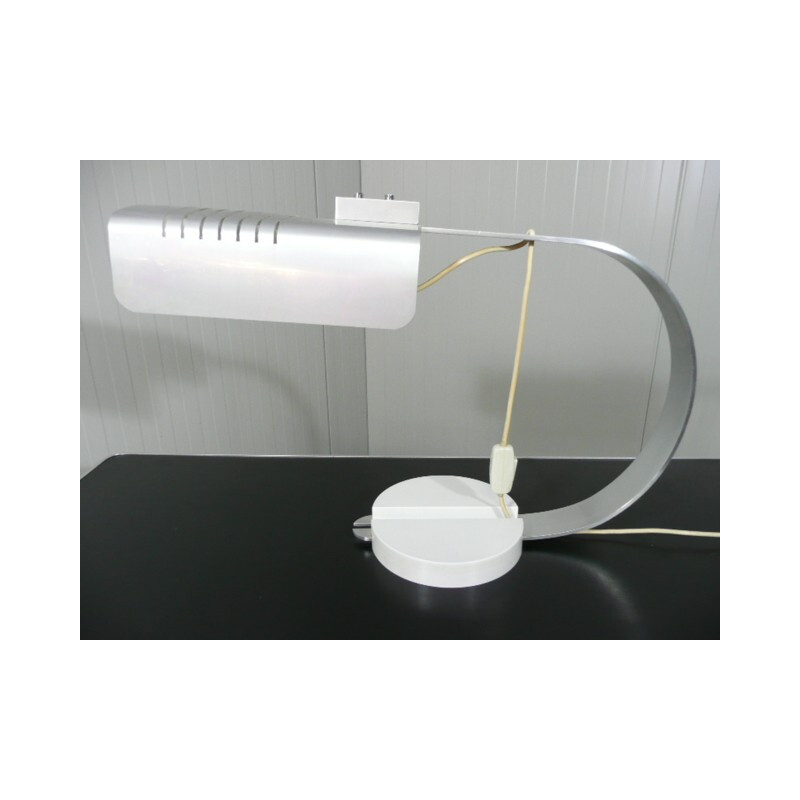 White aluminum desk Lamp - 1970s