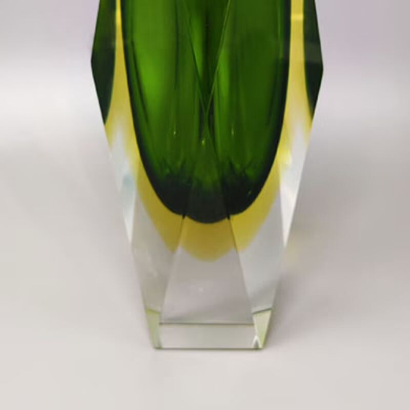 Vintage green vase by Flavio Poli for Seguso, Italy 1960s