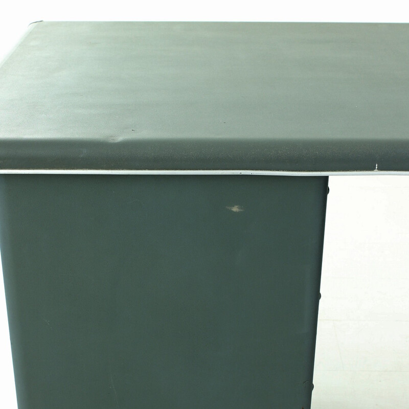 Mid-century desk in dark green metal - 1950s