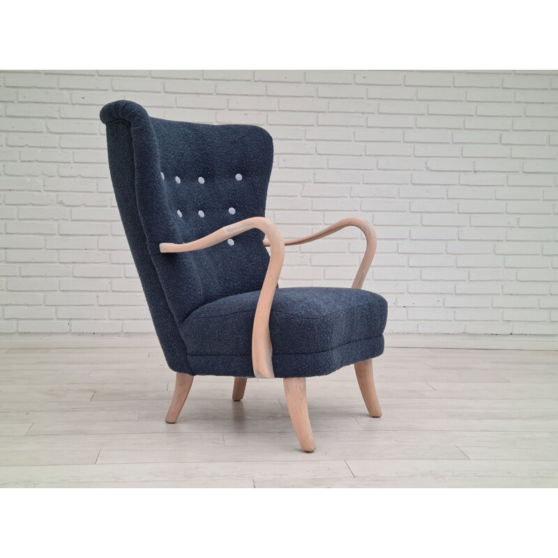 Danish vintage high-backed armchair by Alfred Christensen, 1960s