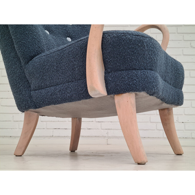 Danish vintage high-backed armchair by Alfred Christensen, 1960s