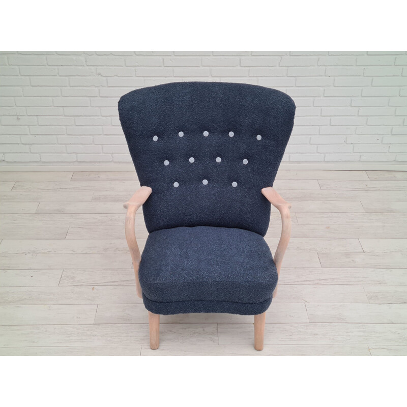 Danish vintage high-backed armchair by Alfred Christensen, 1960s