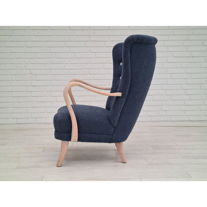 Danish vintage high-backed armchair by Alfred Christensen, 1960s