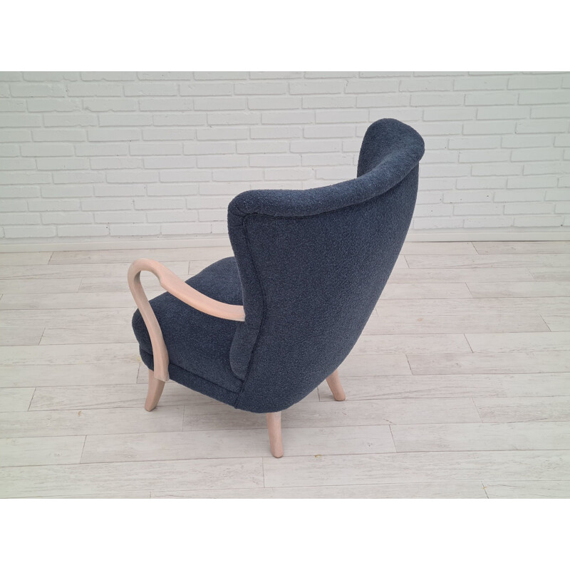 Danish vintage high-backed armchair by Alfred Christensen, 1960s