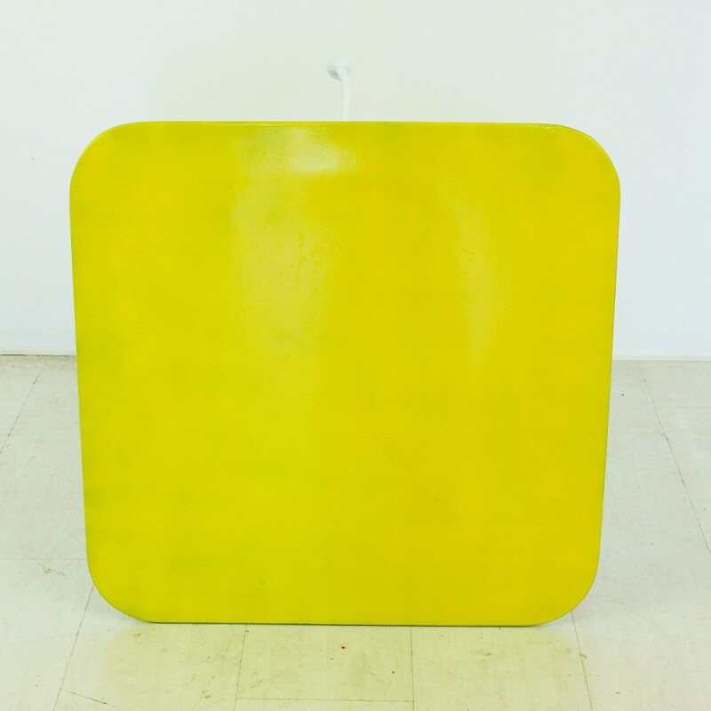 Yellow and white side table in metal - 1950s