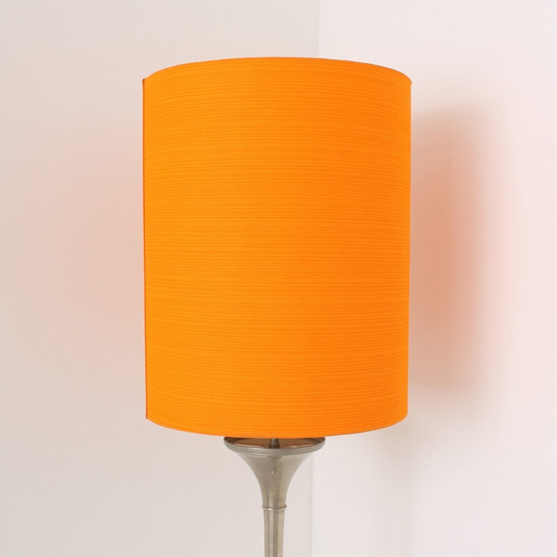 Mid-century "Tulip" floor lamp in chromed metal and orange plastic - 1970s