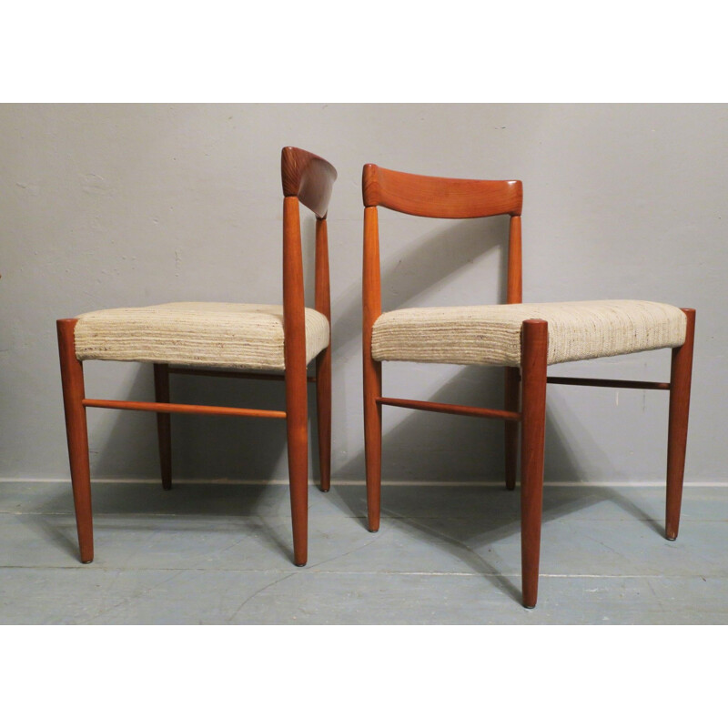 Paire de chaises latérales danoises vintage par H. W. Klein, 1960