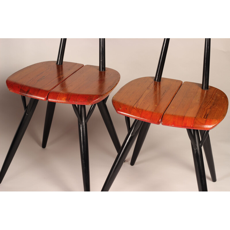 Set van 4 vintage "Pirkka" beukenhouten stoelen van Ilmari Tapiovaara voor Laukaan Puu, 1950