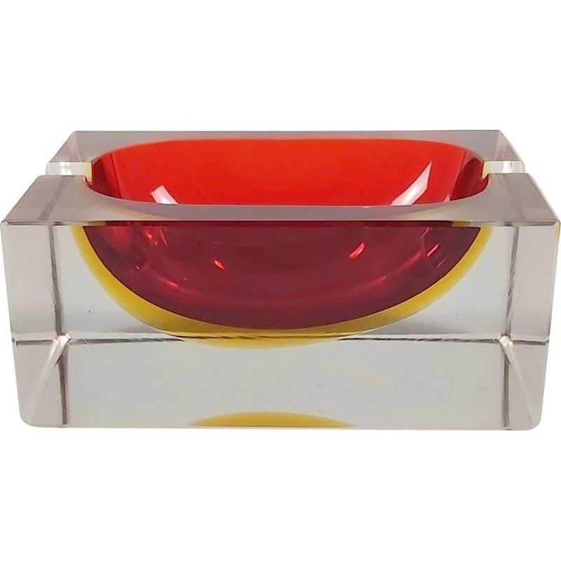 Vintage Sommerso Murano glass ashtray by Flavio Poli for Seguso, 1970s