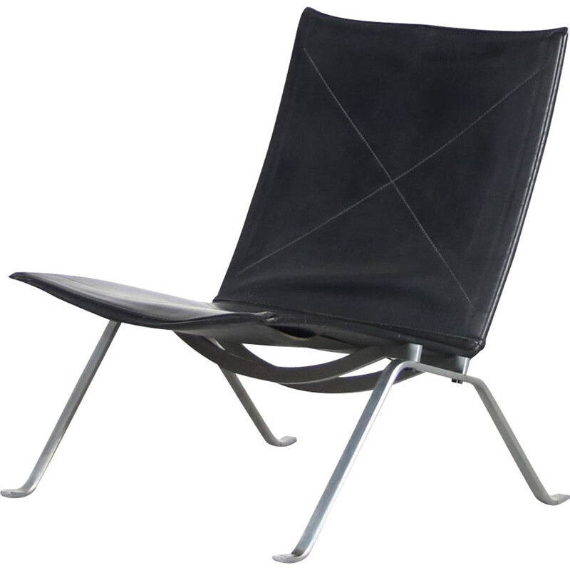 Poltrona vintage Pk22 di Poul Kjaerholm per Fritz Hansen, Danimarca 1990