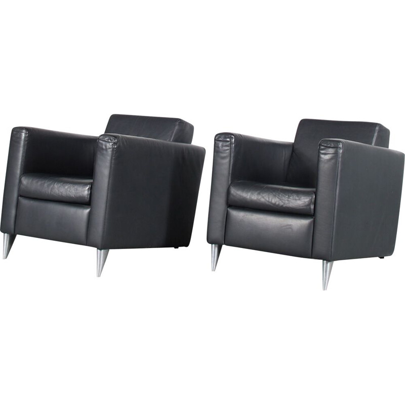 Pair of vintage Club armchairs by Philippe Starck for the Royalton Hotel, USA 1980