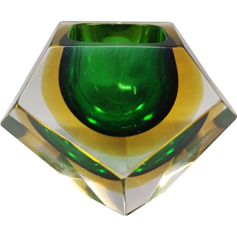 Vintage green ashtray by Flavio Poli for Seguso, 1960s