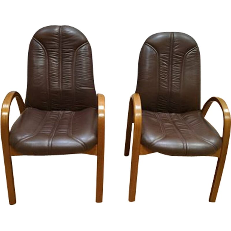 Paire de fauteuils vintage - simili