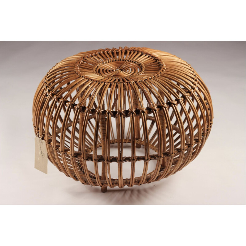 Puff de mimbre vintage de Franco Albini, 1950