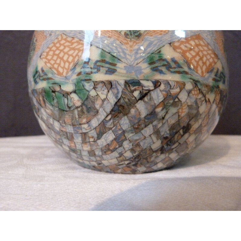 Vase in mozaic ceramic, Jean GERBINO - 1940s