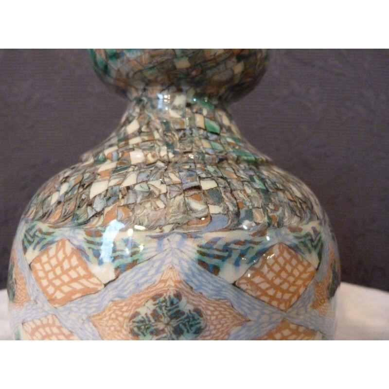 Vase in mozaic ceramic, Jean GERBINO - 1940s