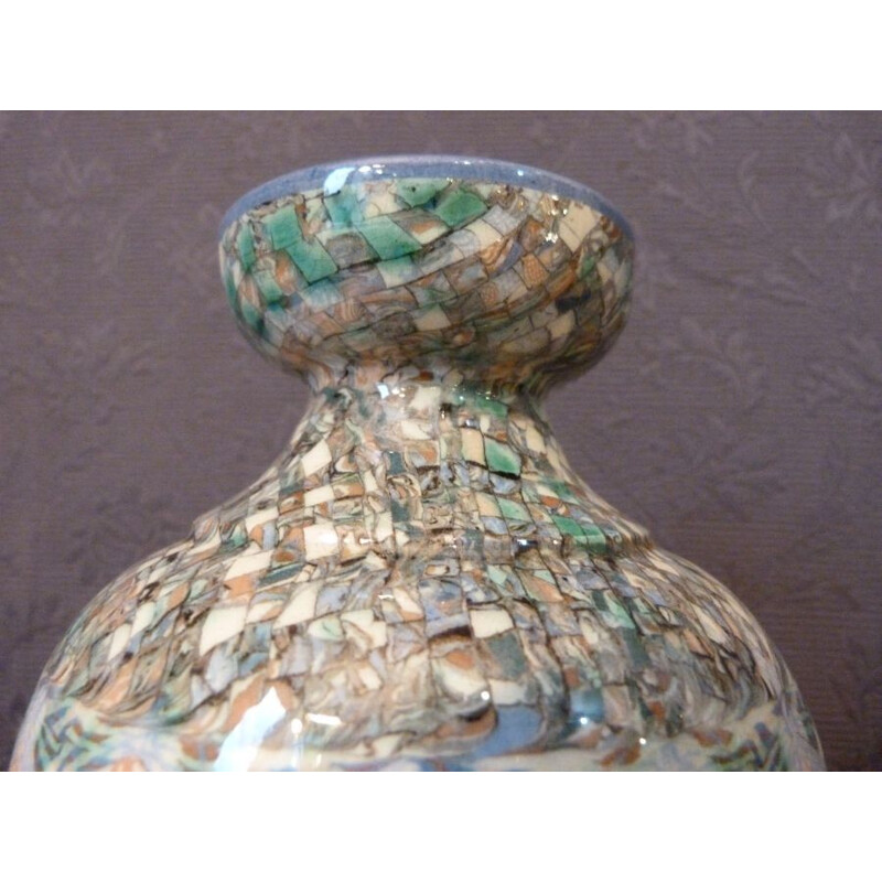 Vase in mozaic ceramic, Jean GERBINO - 1940s