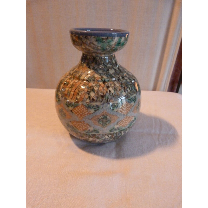 Vase in mozaic ceramic, Jean GERBINO - 1940s