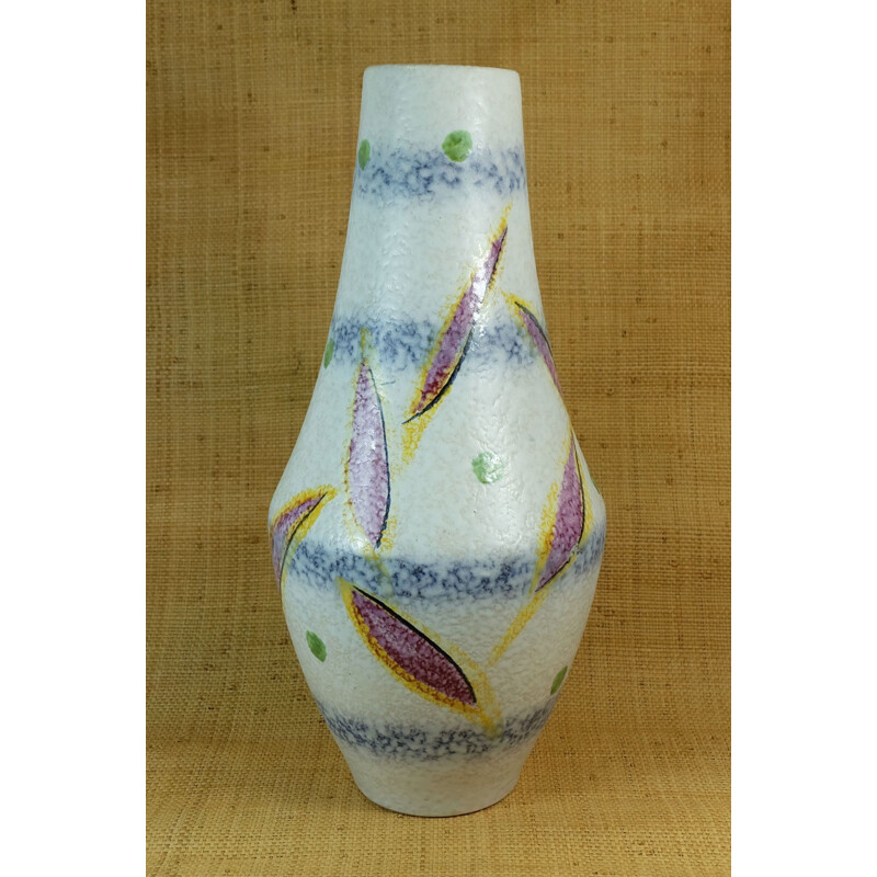 Vase Scheurich en céramique à motif abstrait - 1960