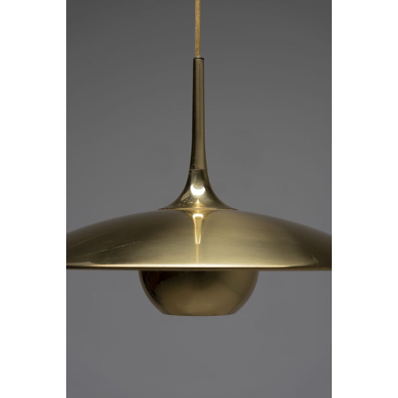 Vintage brass "Onos 40" pendant lamp by Florian Schulz, 1970