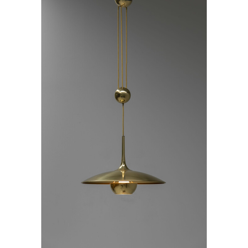 Vintage brass "Onos 40" pendant lamp by Florian Schulz, 1970