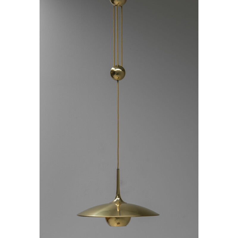 Vintage brass "Onos 40" pendant lamp by Florian Schulz, 1970