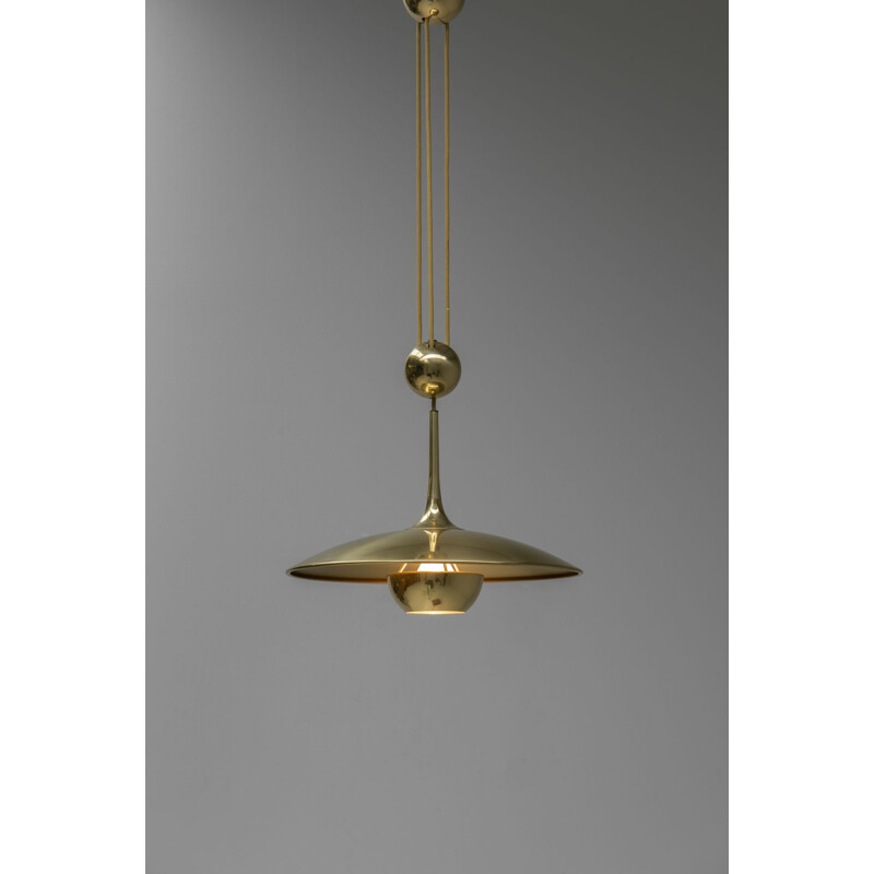 Vintage brass "Onos 40" pendant lamp by Florian Schulz, 1970