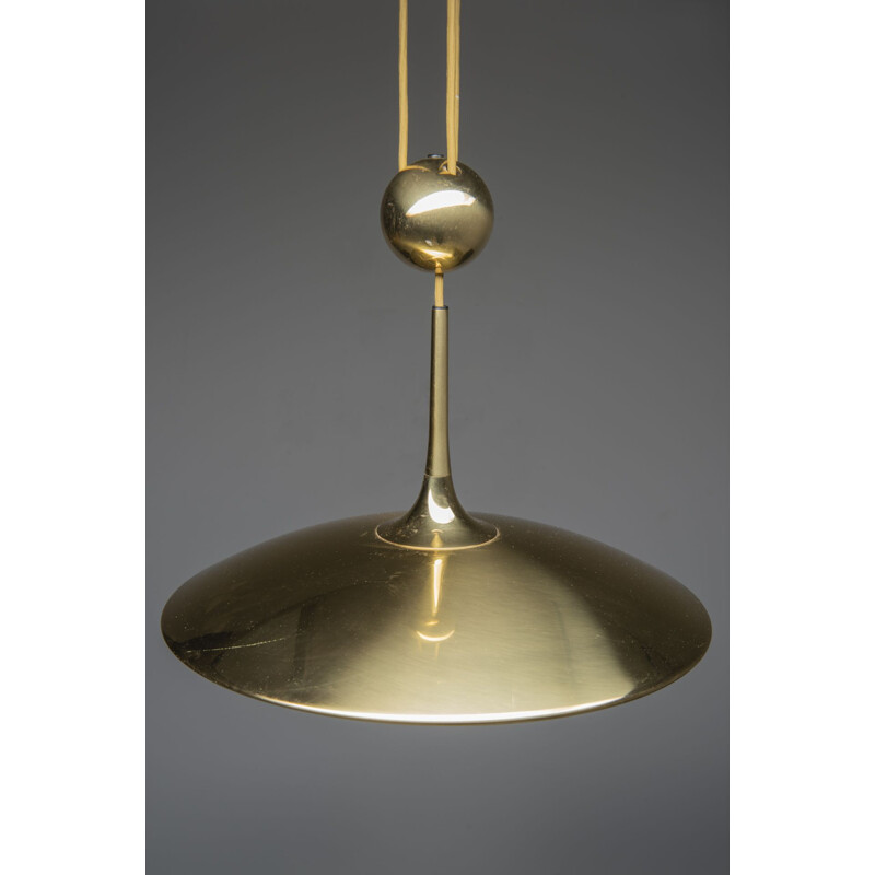 Vintage brass "Onos 40" pendant lamp by Florian Schulz, 1970