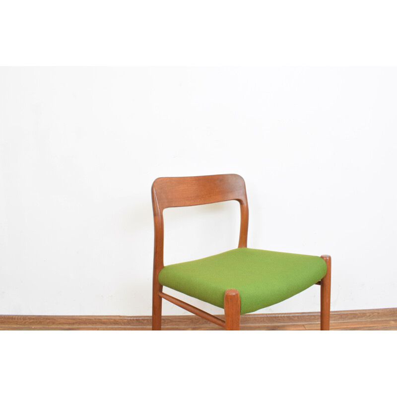 Pair of vintage Danish teak dining chairs model 75 by Niels Otto Møller for J.L. Møllers, 1960s