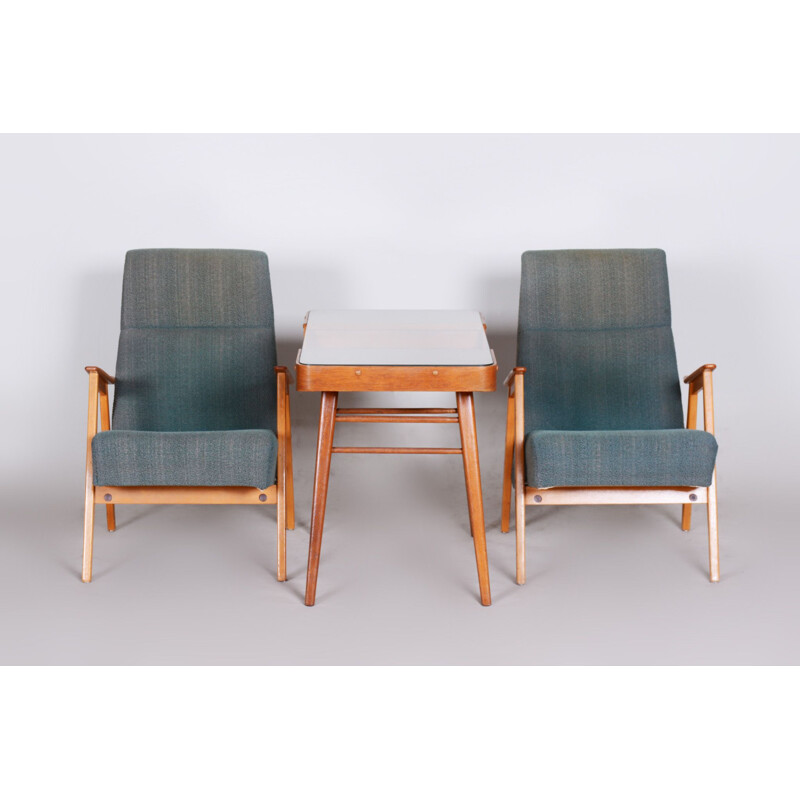 Pareja de sillones vintage de madera de haya de Jaroslav Šmídek