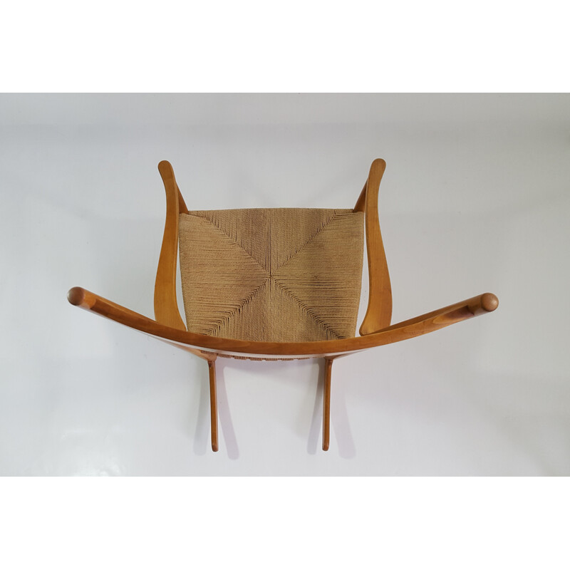 Mid century beech "J16" rocking chair, Hans WEGNER - 1985