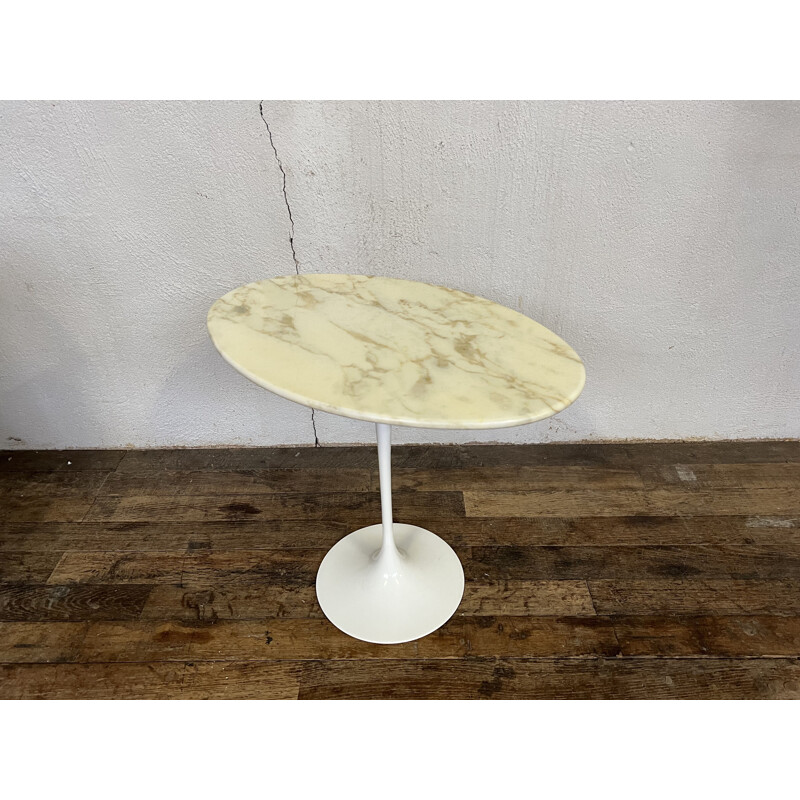 Vintage Oval Marble Guéridon von Eero Saarinene für Knoll international, 1970