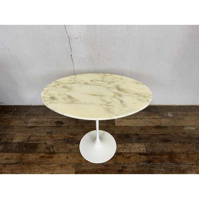 Vintage oval marble pedestal table by Eero Saarinene for Knoll International, 1970
