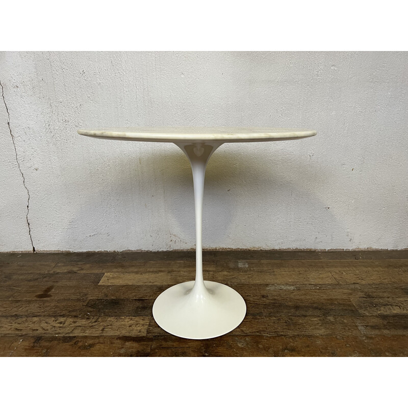 Vintage oval marble pedestal table by Eero Saarinene for Knoll International, 1970