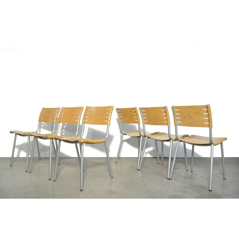 Set of 6 vintage dining chairs by Ruud Jan Kokke for Harvink, Netherlands 1980-1990s