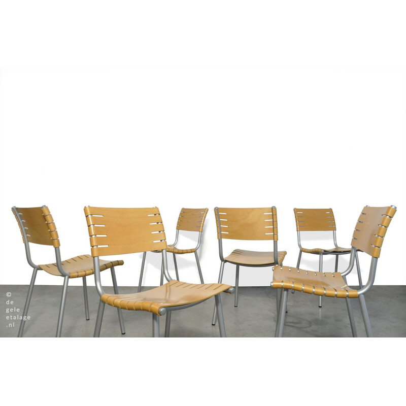 Set of 6 vintage dining chairs by Ruud Jan Kokke for Harvink, Netherlands 1980-1990s