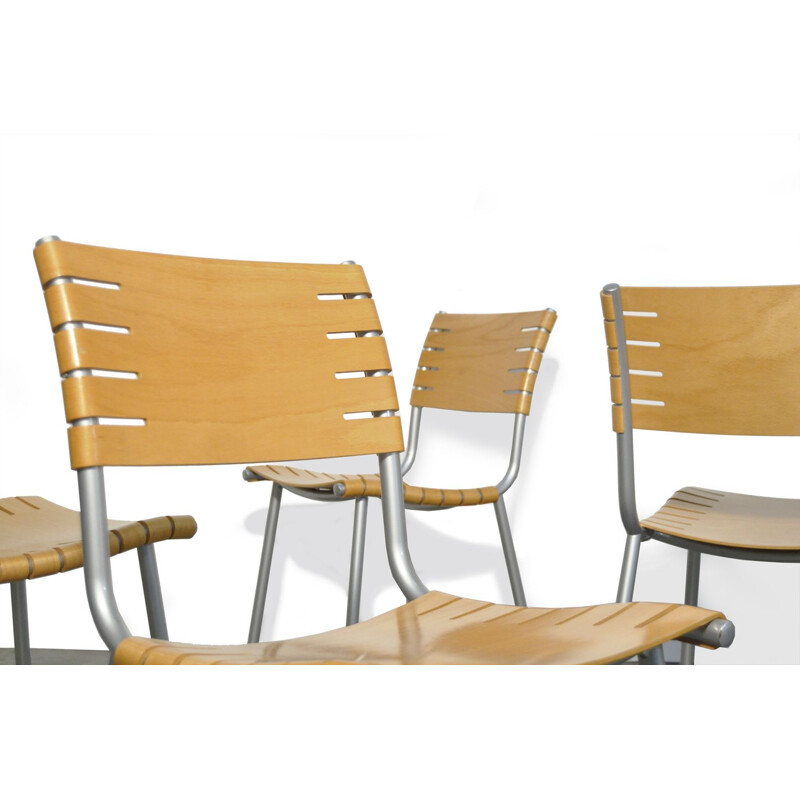 Set of 6 vintage dining chairs by Ruud Jan Kokke for Harvink, Netherlands 1980-1990s