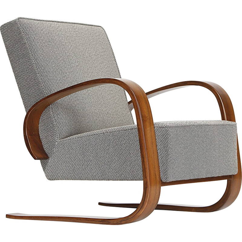 Czech Cantilever lounge chair in fabric, Miroslav NAVRATIL - 1950s