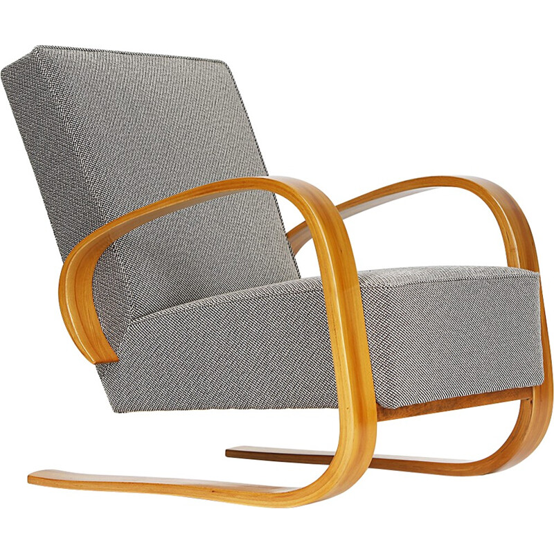 Cantilever lounge chair in fabric, Miroslav NAVRATIL - 1950s