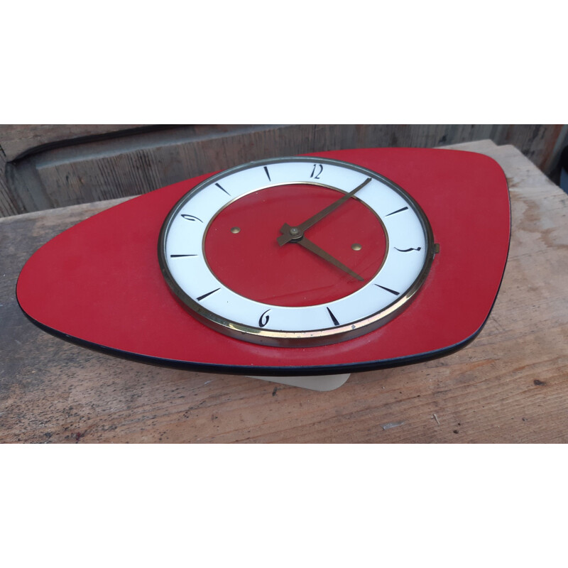 Vintage formica wall clock, 1960