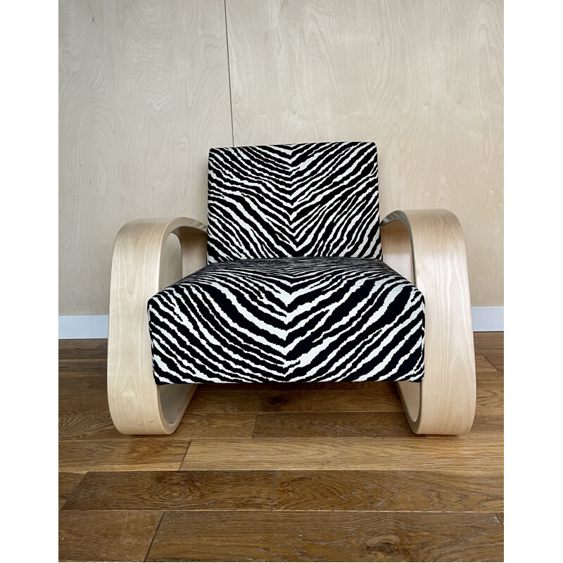 Fauteuil Zebra Tank vintage modèle 400 d'Alvar Aalto pour Artek, Finlande 1970