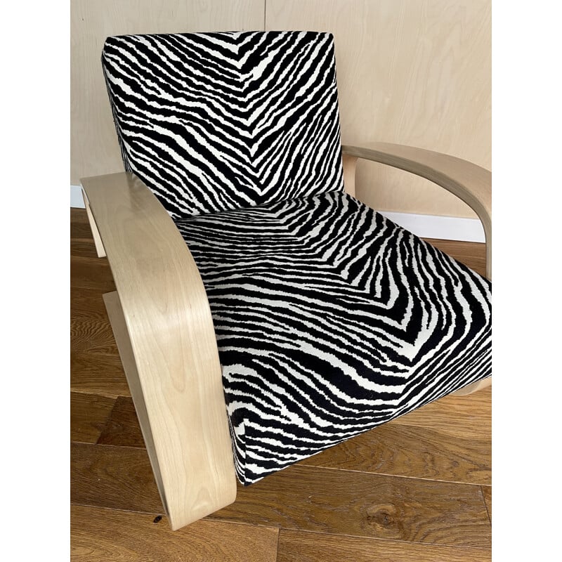 Mid century Zebra Tank armchair model 400 by Alvar Aalto for Artek, Finland 1970s