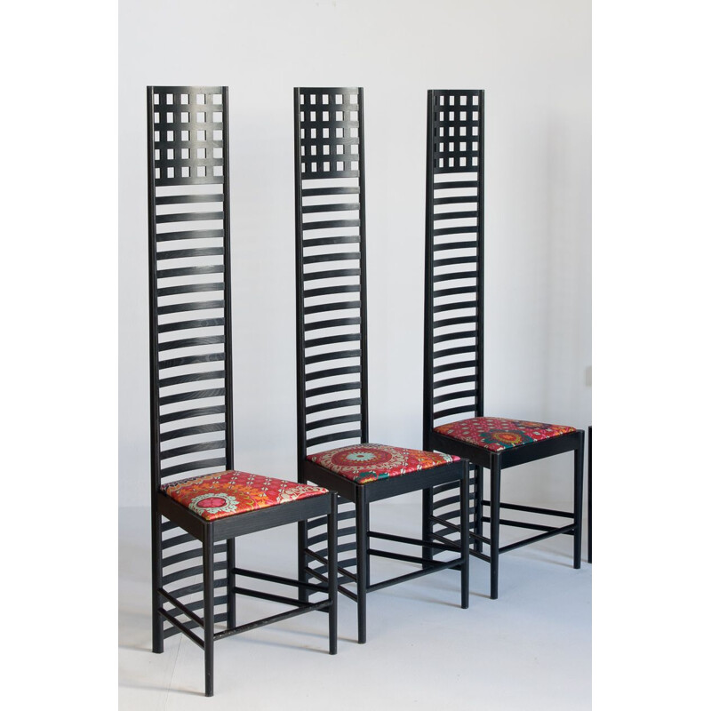 Set van 6 vintage 292 Hill House stoelen van Charles Rennie Mackintosh voor Cassina, Italië 1990.