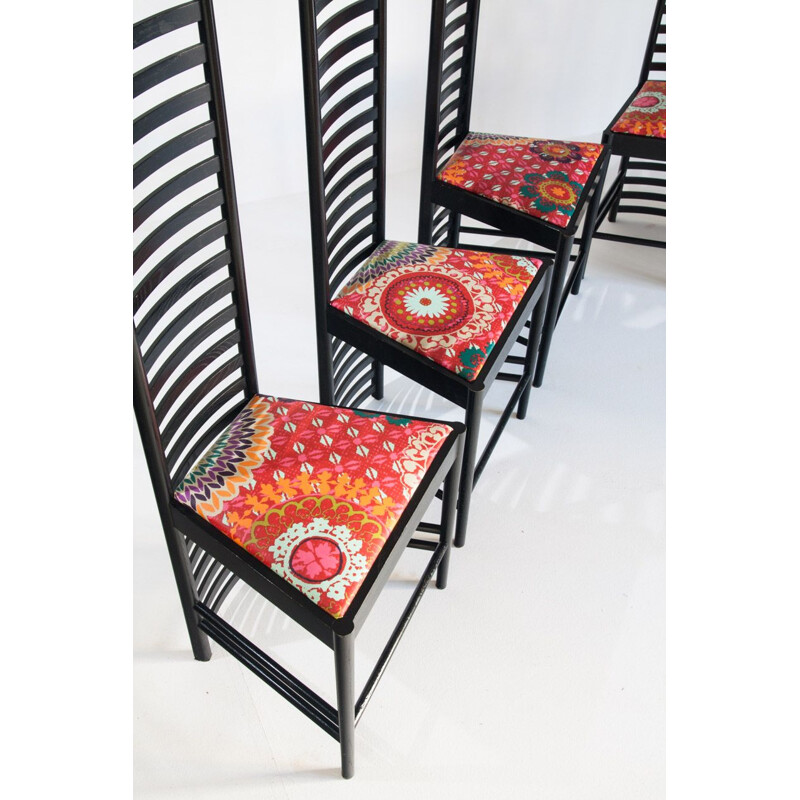 Juego de 6 sillas vintage 292 Hill House de Charles Rennie Mackintosh para Cassina, Italia 1990