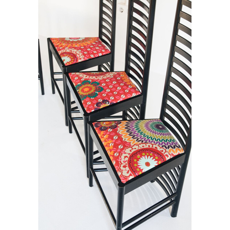 Juego de 6 sillas vintage 292 Hill House de Charles Rennie Mackintosh para Cassina, Italia 1990