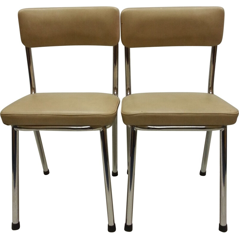 Pair of children's chairs in leatherette - 1970s