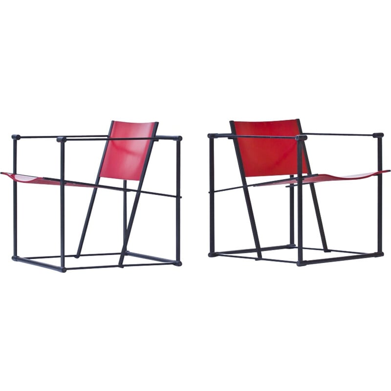Set of Pastoe cubic chairs and side table, Radboud VAN BEEKUM - 1980s