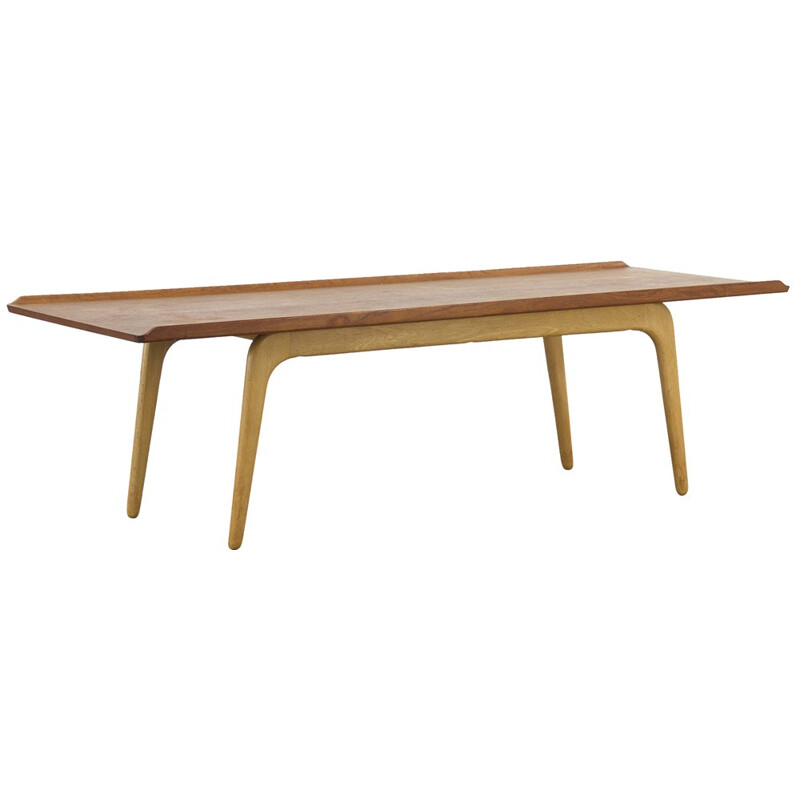 Large coffee tablei n teak and oak, Aksel BENDENR MADSEN - 1960s