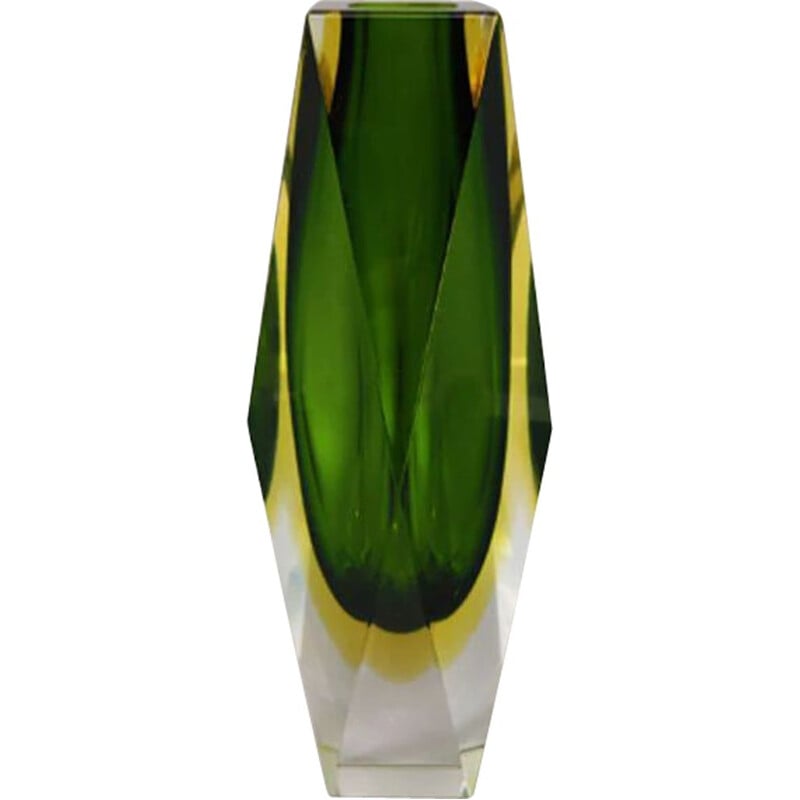 Vase vert vintage de Flavio poli pour seguso, Italie 1960